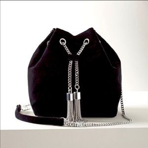 NWT WHBM black velvet Purse